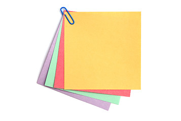 Image showing Note papers of different colours