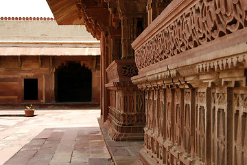 Image showing Temple yard in Fatehpur Sikri temple complex, Rajasthan, India