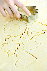 Image showing Cookie cutter and dough