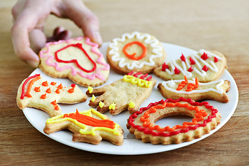 Image showing Plate of homemade cookies