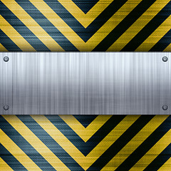 Image showing Hazard Stripes Brushed Aluminum