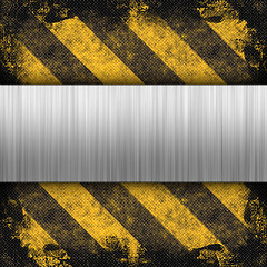 Image showing Hazard Stripes Brushed Metal