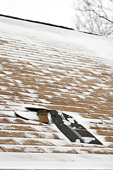 Image showing Winter Damaged Roof Shingles