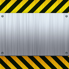 Image showing Hazard Stripes Brushed Metal