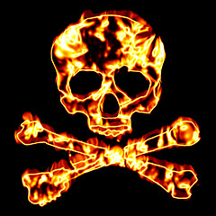 Image showing Fiery Skull and Crossbones