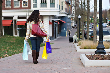 Image showing Woman Out Shopping