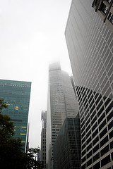 Image showing Foggy City Skyscrapers