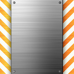 Image showing Hazard Stripes Brushed Metal