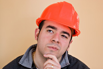 Image showing Contemplative Worker