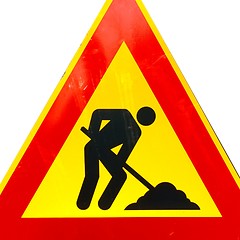 Image showing Road work sign