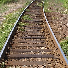 Image showing Railway railroad tracks