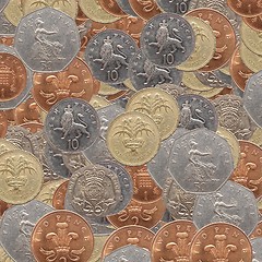 Image showing Pound coins collage