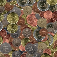 Image showing Euro and Pound coins collage