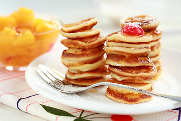 Image showing Sweet mini pancakes 