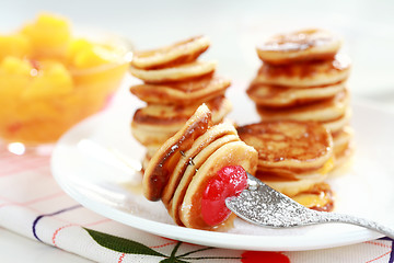 Image showing Sweet mini pancakes 