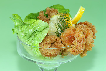 Image showing Deep fried Kings prawns