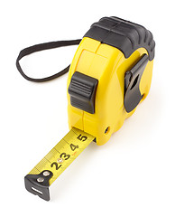 Image showing Single yellow and black tape measure