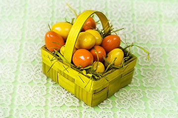 Image showing Yellow orange easte basket