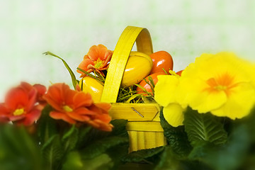 Image showing Yellow orange easte basket