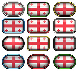 Image showing twelve buttons of the Flag of Georgia