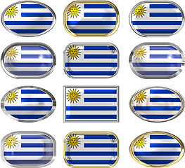 Image showing twelve buttons of the Flag of Uruguay