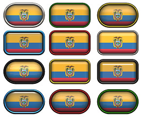 Image showing twelve buttons of the Flag of Ecuador