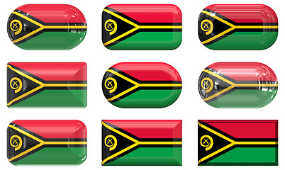 Image showing nine glass buttons of the Flag of Vanuatu