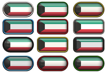Image showing twelve buttons of the Flag of Kuwait