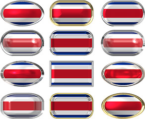 Image showing twelve buttons of the Flag of Costa Rica