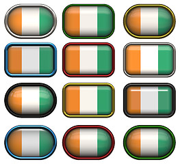 Image showing twelve buttons of the Flag of Cote d'Ivoire