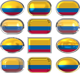 Image showing twelve buttons of the Flag of Colombia