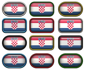 Image showing twelve buttons of the Flag of Croatia