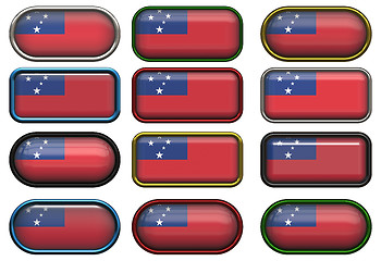 Image showing twelve buttons of the Flag of Samoa