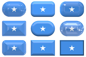 Image showing nine glass buttons of the Flag of Somalia