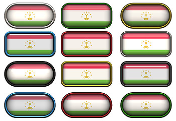 Image showing twelve buttons of the Flag of Tajikistan