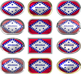 Image showing twelve buttons of the Flag of Arkansas