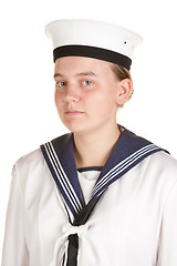 Image showing young sailor isolated white background