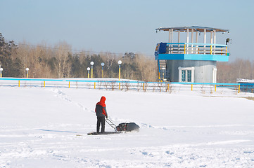 Image showing Man at motorsledge