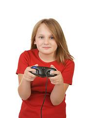 Image showing child playing video games,