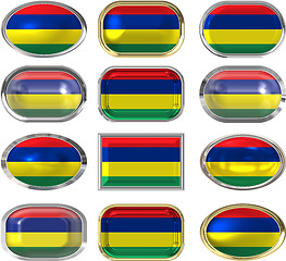 Image showing twelve buttons of the Flag of Mauritius