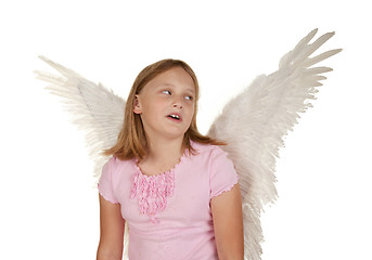 Image showing young girl with angel fairy wings