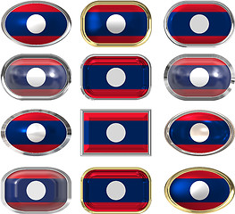 Image showing twelve buttons of the Flag of Laos