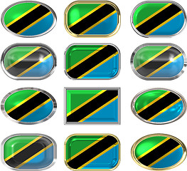 Image showing twelve buttons of the Flag of Tanzania