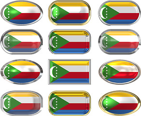 Image showing twelve buttons of the Flag of the Comoros