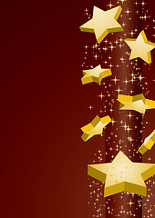 Image showing Golden stars on brown background