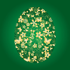 Image showing Decorative Easter Egg on green background