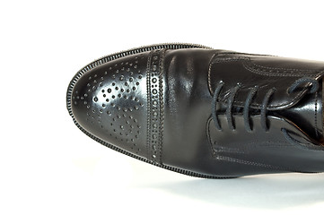 Image showing Black men s leather shoe