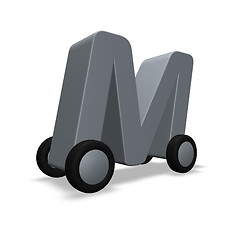 Image showing letter m on wheels