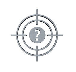 Image showing gun sight with question mark