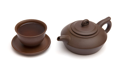 Image showing The cup of tea and teapot